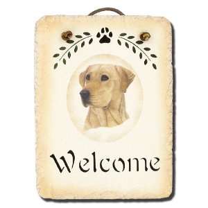   in Maine Stenciled 6x8 Slate Yellow Lab Welcome Sign