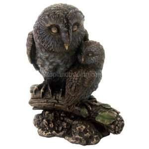  Sale   Barn Owl w/ Baby Statue   Magnificent