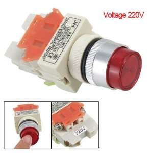  220v Red LED Light Lamp Emergency Stop Momentary Switch 