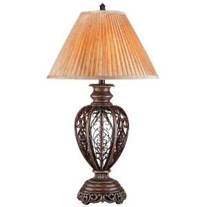 Lite Source C4853 Felton Table Lamp, Aged Gold with Pleated Fabric 