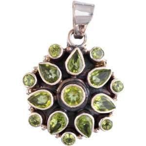  Faceted Peridot Pendant   Sterling Silver 