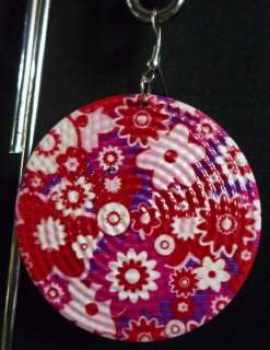 Cute Red Multi Color Flowers Round dangle earrings H74  
