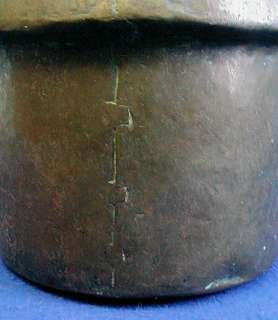 LARGE BUCKET PAIL ANTIQUE FRANCE FORGED IRON COPPER TIN FRENCH 1800s 