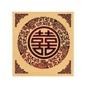  Chinese Red Envelopes Double Happiness Square   Gold 