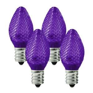  4 Bulbs C7 LED   Purple   Candelabra Base   Christmas Lights 