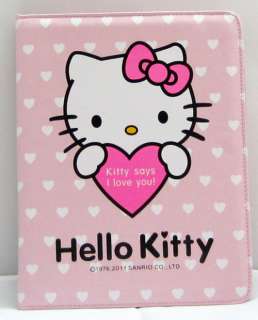 Hello Kitty leather case cover stand for apple iPad 1 pink  