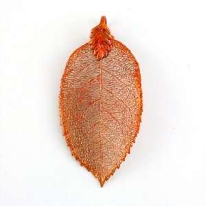  56mm Copper Plated Elm Leaf Pendants Arts, Crafts 