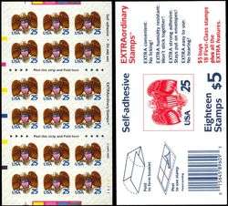 1989 Sc 2431a booklet pane of 18 self adhesive Eagle & Shield  