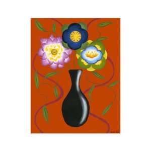 Stylized Flowers in Vase II   Poster by Chariklia Zarris (14x18 