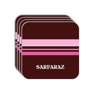 Personal Name Gift   SARFARAZ Set of 4 Mini Mousepad Coasters (pink 