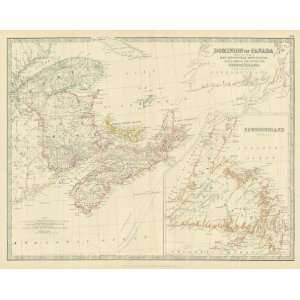  Johnston 1885 Antique Map of Eastern Canada Office 