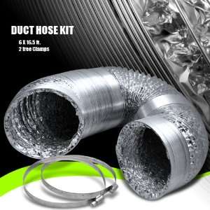 6 inch Insulated Foil Ducting Ventilation hoses and clamps 