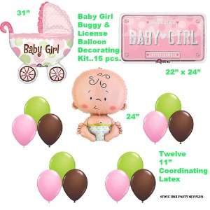 Baby Girl License Shower Newborn Party Supplies Pink  