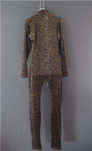 Vintage Fredericks of Hollywood VLV Leopard Velvet Catsuit Jumpsuit 