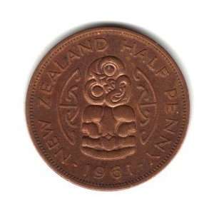  1961 New Zealand Half Penny Coin KM#23.2 