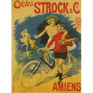 Bicycle Bike Cycles Strock Lady and Man Winner Amiens French France 18 