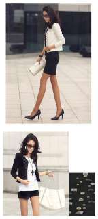 New Korea Fashion Lady Women Long Sleeve Rivet Shrug Jacket Tops 2 