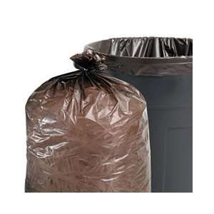 com Total Recycled Content Trash Bags, 33 gal, 1.5mil, 33 x 40, Brown 