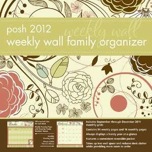 Posh Family Organizer Natures Floral Weekly 2012 Wall 