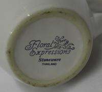 Floral Expressions Hearthside Stoneware Creamer Pitcher  