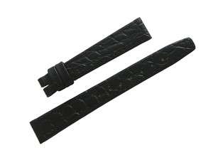   Black Leather Watch Strap Band 12/10mm Stitched Ladies New  