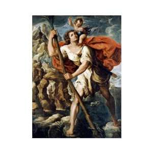 Saint Christopher by Orazio Borgianni. size 15.5 inches width by 20 