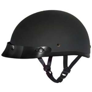 Daytona Skull Cap Flat Black Matte DOT Motorcycle Half Helmet with 