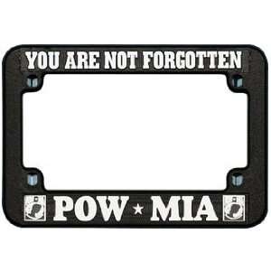POW MIA Motorcycle License Plate Frame   Plastic
