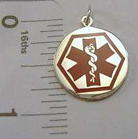Charm Fisher Ster Silver Medical Emergency ID pendant  