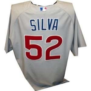  Carlos Silva #52 2010 Chicago Cubs Game Used Grey Jersey 