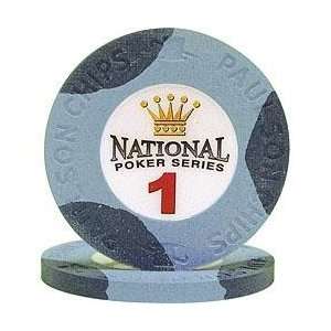  National Poker Series Paulson® Chip $1 Blue Sports 