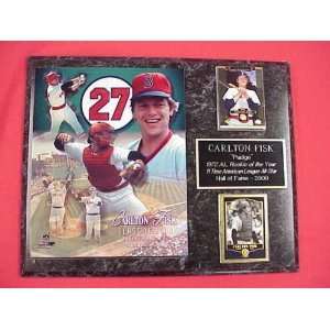  Red Sox Carlton Fisk 2 Card Collector Plaque Sports 