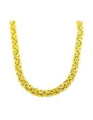 14 Karat Yellow Gold 9 mm Byzantine Necklace (16 Inch)