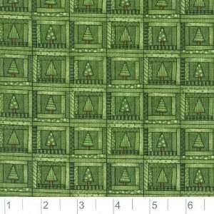  45 Wide Home Fires Pine Trees Green Fabric By The Yard 
