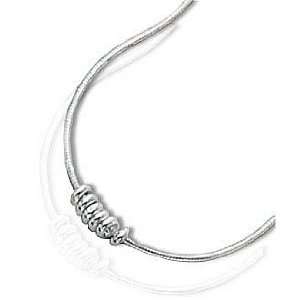  16 Inch 6 Sterling Silver Rings On Snake Chain Necklace 