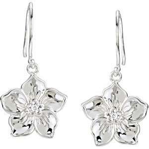 Sterling Silver EARRING PAIR Forget Me Not Earrings Diamond quality AA 