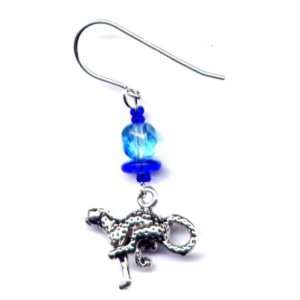    Blue Cheetah Earrings Sterling Silver Jewelry