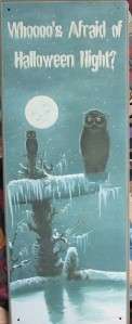Halloween Night Full Moon Owls Vintage Style Tin Sign  