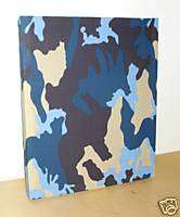 Blue Camo Camouflage decor Fabric Wall Hanging Boys Bedding Camo Decor 