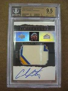 RH) 2003 04 Exquisite CARMELO ANTHONY Patch Auto 10 BGS 9.5 Limited 