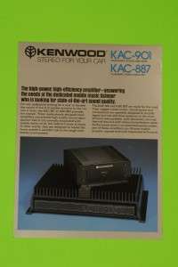 Vintage 1982 Car Stereo Brochure for Kenwood KAC 901 & KAC 887 Power 