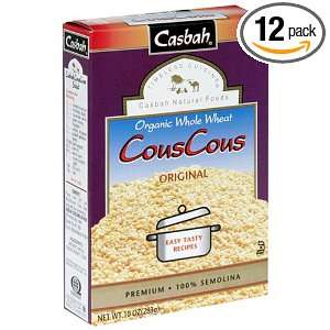 Casbah Couscous, Organic Whole Wheat, 10 Ounce Boxes (Pack of 12 