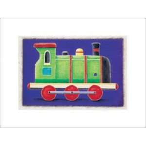  Green Steam Engine 12x16, Beveled