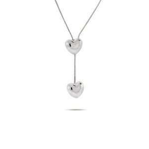  Sterling Silver Puffed Heart Lariat Eves Addiction 