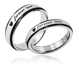 JR46 Forever Love Stainless Steel Wedding Couple Rings  
