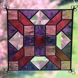 NEW 6 Stained Glass Quilt Pattern Panel Suncatcher 601  