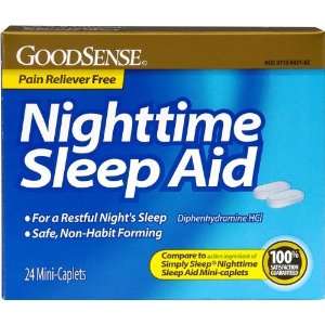 Good Sense Pain Reliever Free Nighttime Sleep Aid Mini Caplet Case 