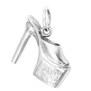  Sterling Silver SHOE LADY LUCK Charm Jewelry