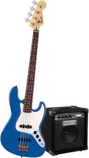 Squier J Bass Pack with Rumble 15 Amplifier   Metallic Blue  