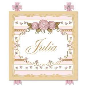  Vintage Roses Name Plaque Posey Pink